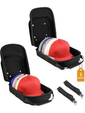 Set of 2 Hard Hat Travel Cases for Baseball Caps | Premium Hat Storage Organizer